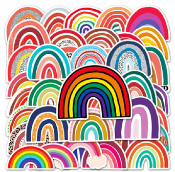 Kleurrijke regenboog stickers