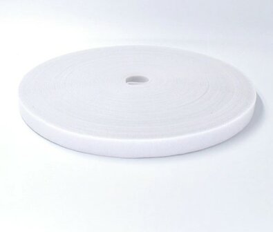 Klittenband - Zelfklevend Op Rol - Haak en Lussluiting - Kabelbinders - Wit - B: 20mm L: 5mtr