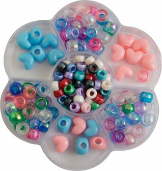 Darice Pony-Beads Kit Pink-Blue Assorted (For Bracelet Loo