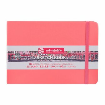 Art creation schetsboek 21x14,8 cm 140g coral red