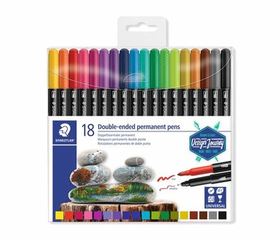 Staedtler Twin-tip permanent pens 18 stuks