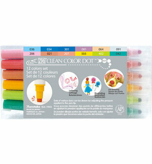 Zig Clean Color Dot set 12 kleuren