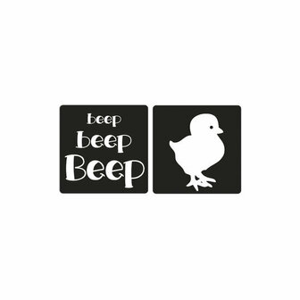 Labels kuiken en beep beep beep