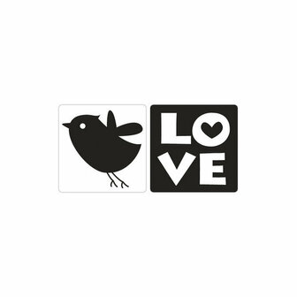 Labels love en vogel