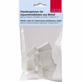 Halve aquarelnapjes leeg 1,6 ml 12 stuks