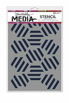 Dina Wakley media stencil - fractured hexagons