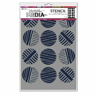 Dina Wakley media stencil - lined circles