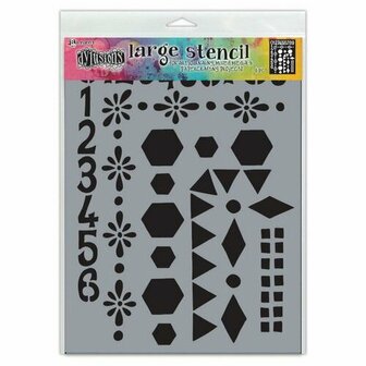 Dylusions stencil large - Number frame