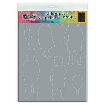 Dylusions silhouette stencil - Grandkids