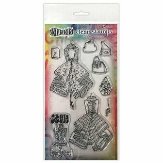 Dylusions couture clear stamp - Ladies who lunch duo