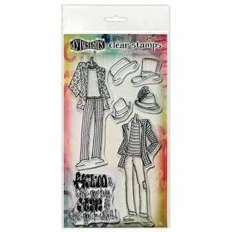 Dylusions couture clear stamp - Man about town duo