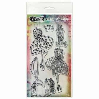 Dylusions couture clear stamp - Walk in the park duo