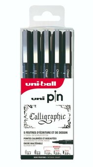 Uni Pin calligraphie set 5 stuks