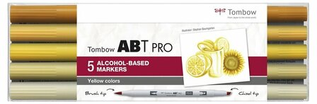 Tombow ABT Pro set&nbsp;Yellow colors 5 stuks