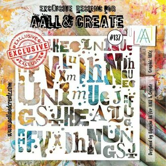 Aall &amp; Create stencil - Graphic abcs 15 x 15 cm