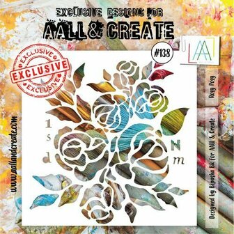 Aall &amp; Create stencil - Rosy posy 15 x 15 cm