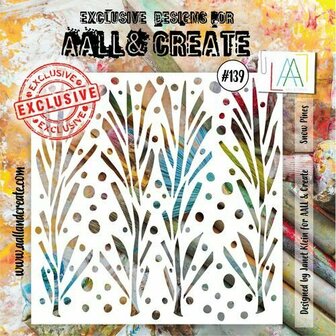 Aall &amp; Create stencil - Snow pines 15 x 15 cm