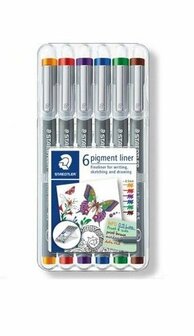 Staedtler set 6 pigment liners kleur basis 0.5 mm