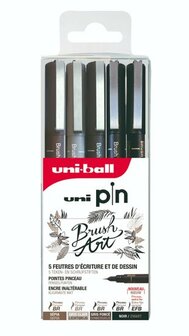 Uni Pin brush art set 5 stuks