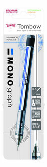 Tombow Mono graph vulpotlood 0.5 mm blauw-wit