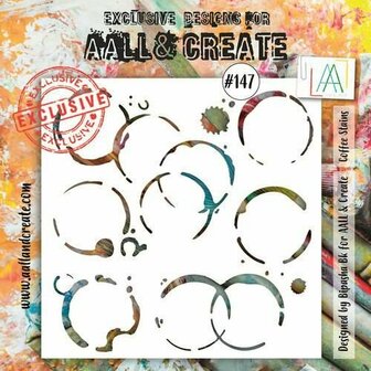 Aall &amp; Create stencil - Coffee stains 15 x 15 cm