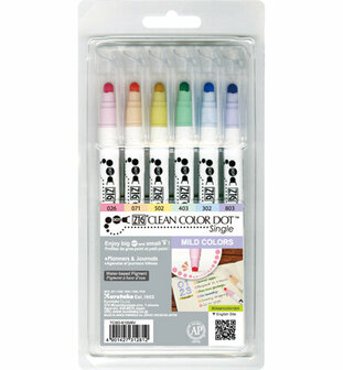 Zig Clean Color Dot single mild colors 6 kleuren