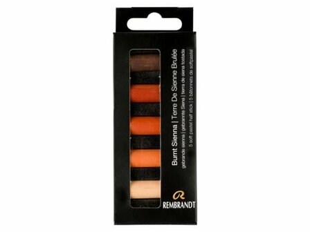 Rembrandt 5 halve softpastels set gebrande sienna