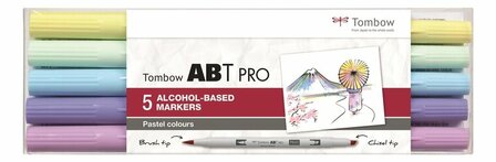 Tombow ABT Pro set&nbsp;Pastel colors 5 stuks