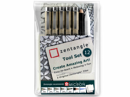 Zentangle Tool Set 12 stuks (pennen en tiles)