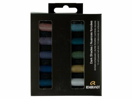 Rembrandt 10 halve softpastels set donkere schaduwen