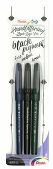 Pentel Brush pigment pen handlettering set - black ink edition