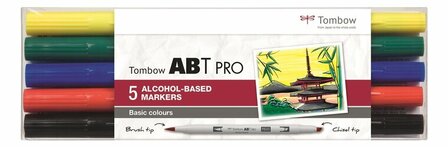 Tombow ABT Pro set&nbsp;Basic colors 5 stuks