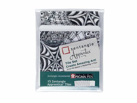 Zentangle apprentice Tile Set 15-delig wit