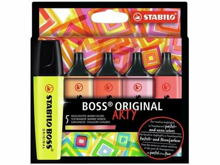 Stabilo Boss Arty warm set 5 markers