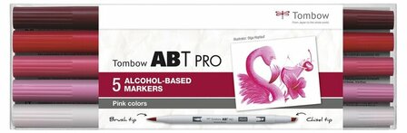 Tombow ABT Pro set&nbsp;Pink colors 5 stuks