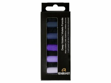 Rembrandt 5 halve softpastels set diepe violetten