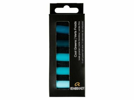 Rembrandt 5 halve softpastels set koele groenen