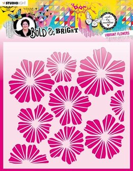 Mask Stencil - Bold &amp; bright Vibrant flowers nr. 69