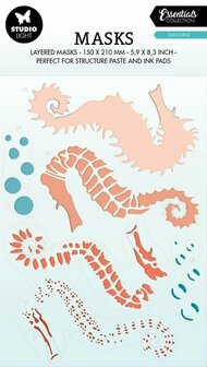 Mask stencil A5 Seahorse - essentials nr. 197