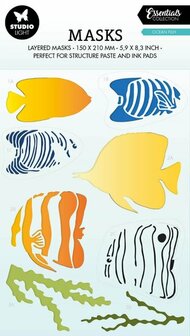 Mask stencil A5 Ocean fish - essentials nr. 198