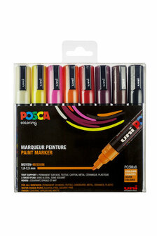 Posca set PC5Mx8 medium warme kleuren