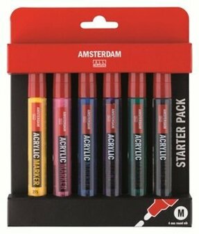 Amsterdam Markers starterset 6 stuks