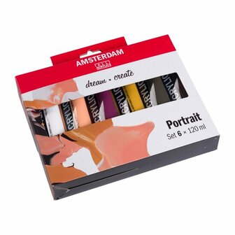 Amsterdam standaard acrylverf portret set 6 x 120 ml