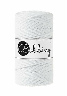 Bobbiny macrame triple twist 3 mm - white