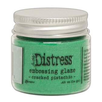 Distress embossing glaze cracked pistachio