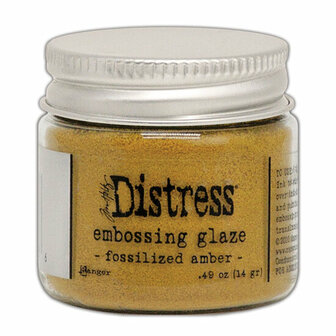 Distress embossing glaze fossilized amber