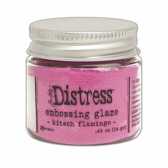 Distress embossing glaze kitsch flamingo