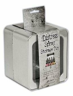 Distress spray storage tin