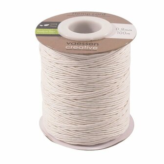 Hemp cord 0,8 mm 100 m wit