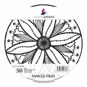 Marpa Jansen 50 tangle tiles rond wit